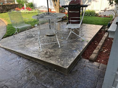 stamped concrete patio installation